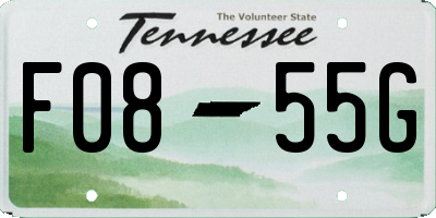 TN license plate F0855G