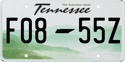 TN license plate F0855Z