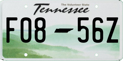 TN license plate F0856Z