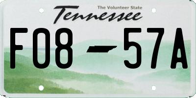TN license plate F0857A