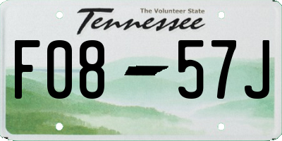TN license plate F0857J