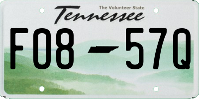 TN license plate F0857Q