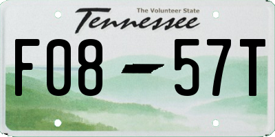 TN license plate F0857T