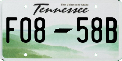 TN license plate F0858B