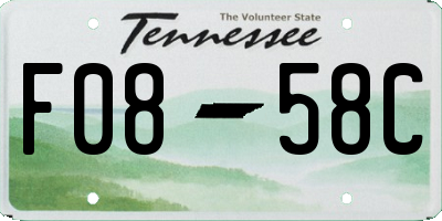 TN license plate F0858C