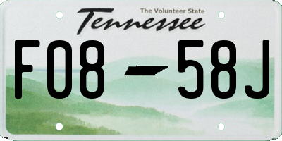 TN license plate F0858J