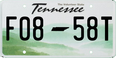 TN license plate F0858T