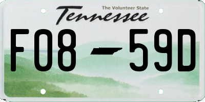TN license plate F0859D