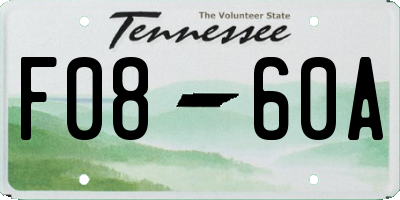 TN license plate F0860A