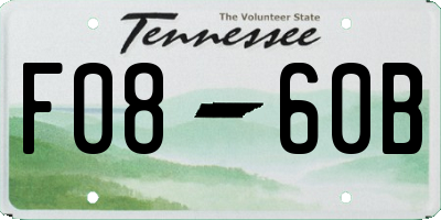 TN license plate F0860B