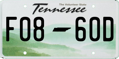 TN license plate F0860D