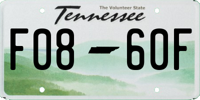 TN license plate F0860F