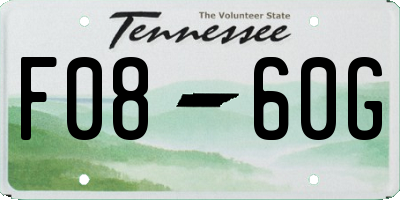 TN license plate F0860G