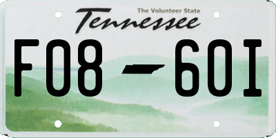 TN license plate F0860I