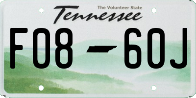 TN license plate F0860J