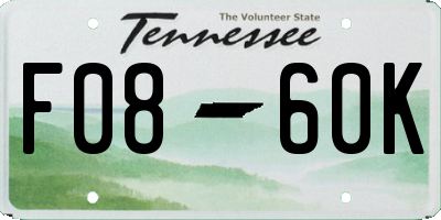 TN license plate F0860K