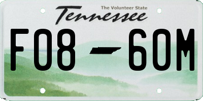 TN license plate F0860M