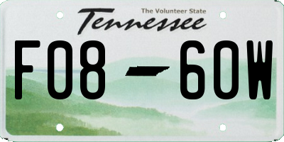 TN license plate F0860W