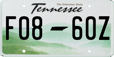 TN license plate F0860Z