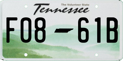 TN license plate F0861B