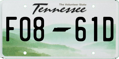 TN license plate F0861D