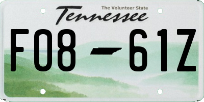 TN license plate F0861Z