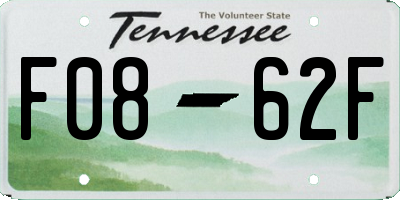 TN license plate F0862F