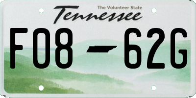 TN license plate F0862G
