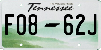 TN license plate F0862J