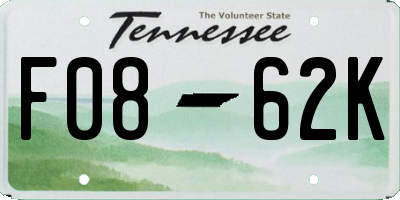 TN license plate F0862K