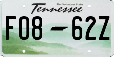 TN license plate F0862Z