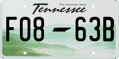 TN license plate F0863B