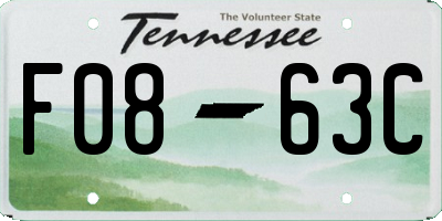 TN license plate F0863C