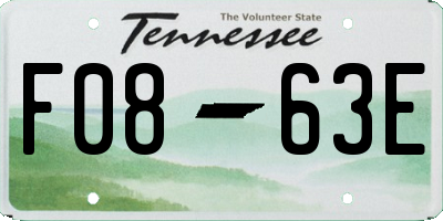 TN license plate F0863E
