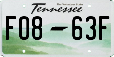 TN license plate F0863F