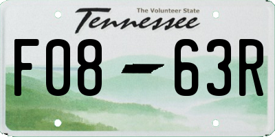 TN license plate F0863R