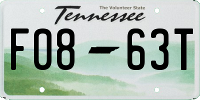 TN license plate F0863T