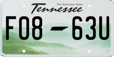 TN license plate F0863U