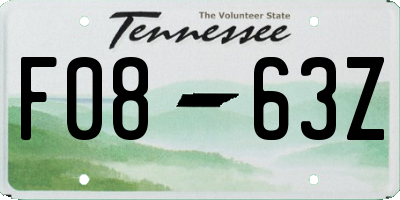 TN license plate F0863Z