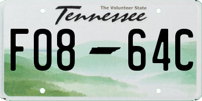 TN license plate F0864C