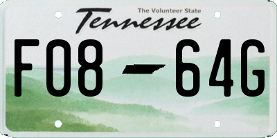 TN license plate F0864G