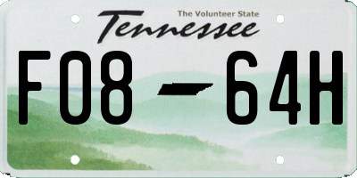 TN license plate F0864H