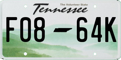 TN license plate F0864K