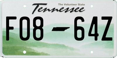 TN license plate F0864Z
