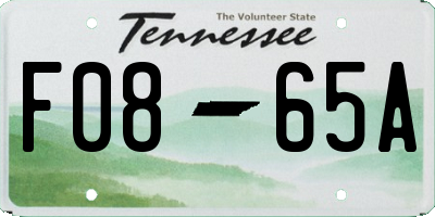 TN license plate F0865A