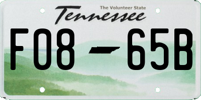TN license plate F0865B