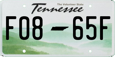 TN license plate F0865F