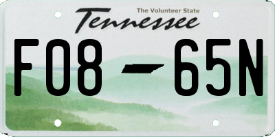 TN license plate F0865N