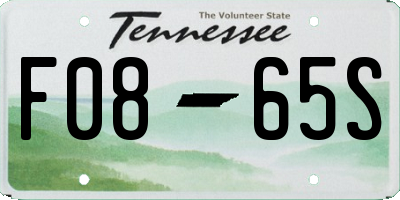 TN license plate F0865S