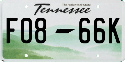 TN license plate F0866K